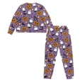 thumbnail image 2 of HELLHERO Halloween Pajama Set for Women Ghost Pumpkin Printed Sleepwear Comfy 2 Piece Pjs Set Long Sleeve Tops Jogger Pants Pajama Sets, S, 2 of 5