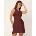 thumbnail image 3 of Moomaya V Neck Rayon Sleeveless Fit And Flare Dress Summer Fashion Women's Dress, 3 of 9