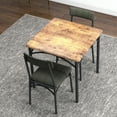thumbnail image 3 of Space-Saving 3 Piece Dining Set for 2 – Modern Wooden Table & 2 Upholstered Metal Chairs – Compact Kitchen & Breakfast Nook Furniture – For Small Apartments – Easy Assembly – Set of Two Dining Chairs, 3 of 7