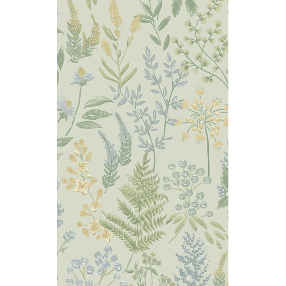 Blue Wildflowers Floral Wallpaper