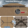thumbnail image 6 of Vitarpatio 10'x10' Outdoor Patio Gazebo with Double Roof, Mosquito Netting & Privacy Curtains, Outdoor Gazebo Tent Metal Frame Heavy Duty Backyard Canopy Shelter, Brown, 6 of 11