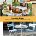 thumbnail image 6 of Elastic Fitted Round Tablecloth, Grey Eucalyptus Leaves Waterproof Stretch Table Cover for 55"-60" Tables, Watercolor Spring Summer Botanical Washable Outdoor Tablecloths for Patio, Picnic, Camping, 6 of 9