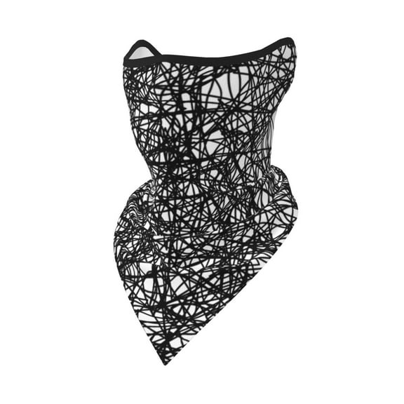 Black Ink Scribbles Bandanas Headband Quick Dry Protection Windproof Multifunctional Print Balaclava