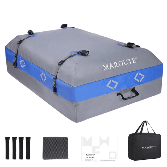 Bolsa porta equipaje para techo 21 pies cúbicos, impermeable, con ganchos para 8 puertas, para todos los coches
