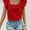 Red, variant on ZOELNIC Womens Summer Tops Square Neck Ruffle Short Sleeve Textured Blouses Dressy Casual Shirts, S