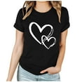 thumbnail image 2 of Vetsdori Graphic T-Shirts for Women Short Sleeve Valentine Blouses Holiday,Plus Size Summer Pullover Crew Neck Juniors Tops Fashion, 2 of 6