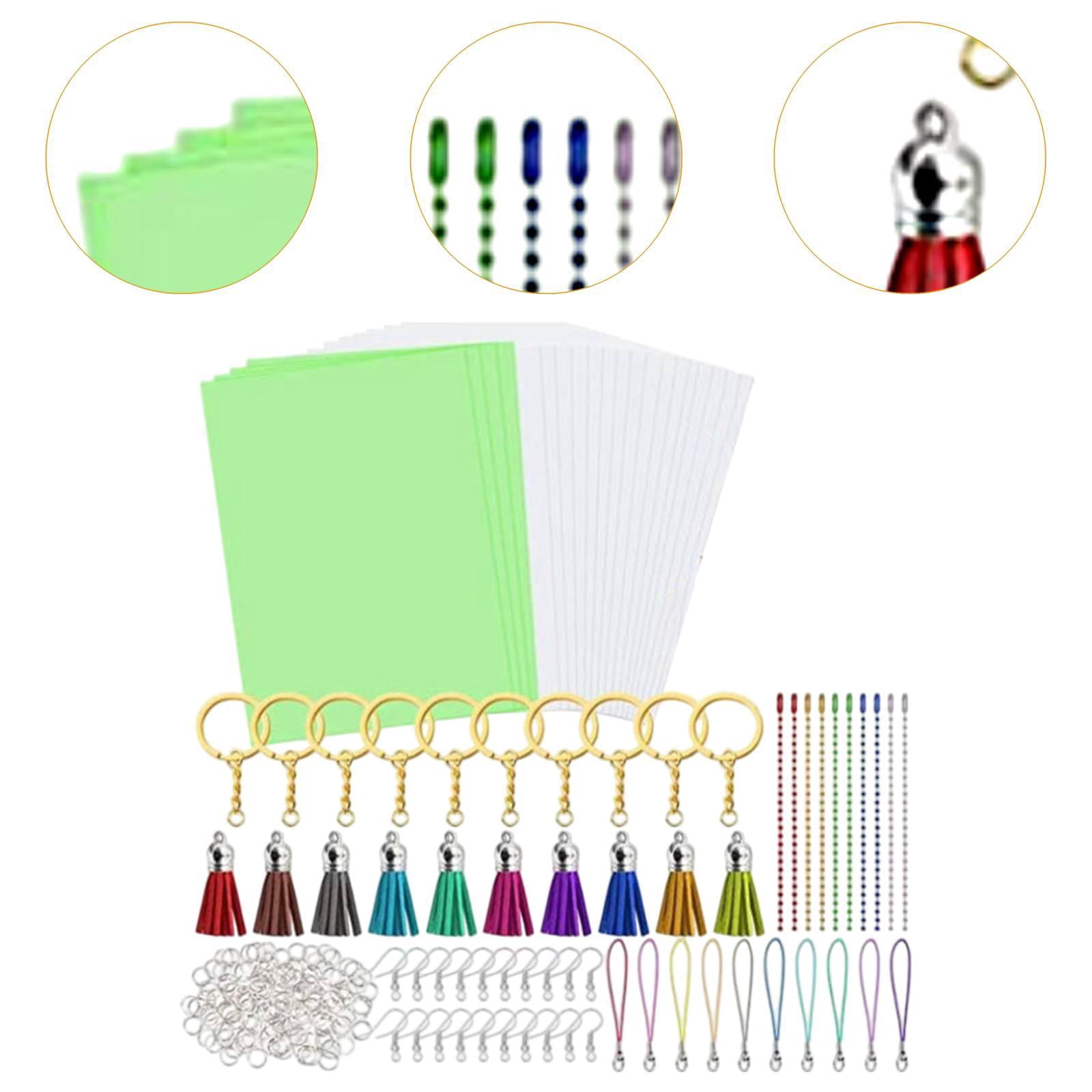S SERENABLE 20Pcs Heat Shrinkable Sheet Materials DIY Supplies Art Crafting Project Heat Shrink Film Papers Kit for Father'S Day Necklace