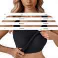 thumbnail image 4 of Miorin Women Square Neck Seamless Undershirt Tank Tops with Built-in Padded Bra, Wide Strap Long Slim Fit Layering Cami for Daily Casual Outfits, Black XL, 4 of 9