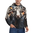 thumbnail image 2 of Lsque Surrealist Cow Pattern Casual Men's Hoodie,Hooded Sweatshirt with Kangaroo Pocket,Pullover Hoodie-X-Large, 2 of 7