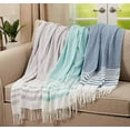 thumbnail image 3 of Fennco Styles Classic Striped Fringed Design Throw Blanket 50" W x 60" L, 3 of 7