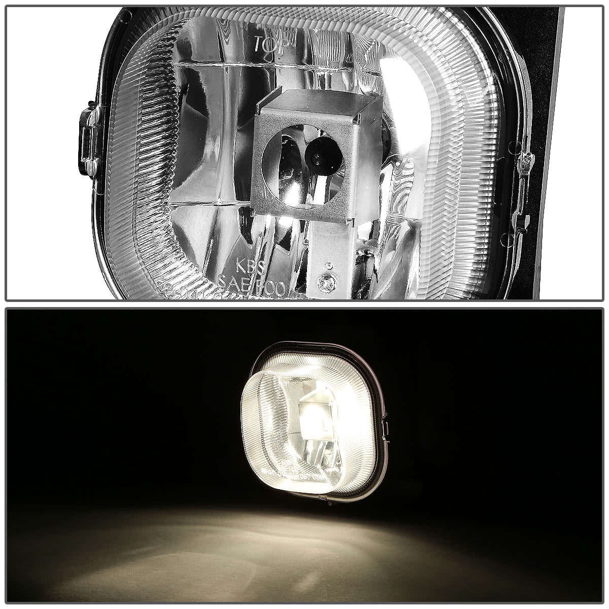 DNA Motoring FL-NS022-CH For 1999 to 2004 Ford Super Duty Excursion Pair Front Bumper Driving Fog Light Lamps F250 F350 F450 F550 SD Clear Lens 00 01 02 03