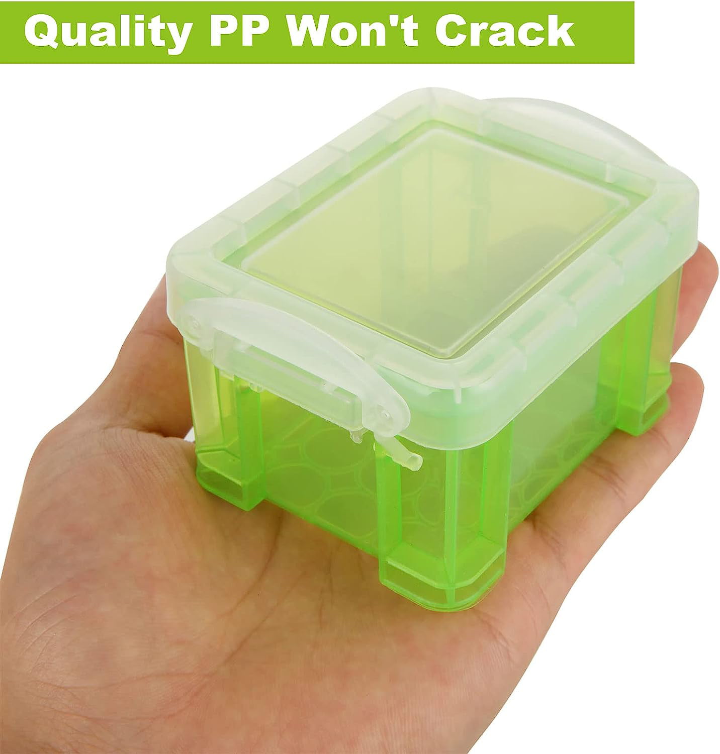 Small Plastic Box, Stackable Mini Plastic Storage Box with Lid, Clear