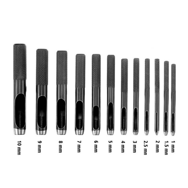 Juego De Herramientas Para Artesanía En Cuero, Perforadora De Cuero, Perforadora Redonda De Acero Para Artesanía De Cuero, Perforadora De Agujeros Huecos, Juntas De Metal, Herramientas De Cuero Cateissary HA023095-00