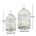 thumbnail image 3 of DecMode Indoor Outdoor Hinged Top White Metal Birdcage with Latch Lock Closure and Hanging Hook, Set of 2, 3 of 6