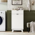 thumbnail image 3 of FANRAL Single Tilt Out Laundry Hamper Cabinet,10 Gallon Wooden Hidden Storage Cabinet,Fluted Trash Can for Bathroom Kitchen Living Room,White Laundry Basket Cabinet, 3 of 9