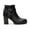 Buckle Black-NEW, variant on Pennysue Women's Chunky Heel Booties Black Zipper Ankle Booties Size 8