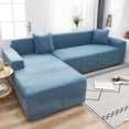 thumbnail image 1 of 2024 Plush Sectional Couch Cover   Stretch L Shape Sofa Covers For Sectional Sofa Set  L Shape Couch Protector Chaise Lounge Covers For Dogs Kids-Gray-1 Seater, 1 of 9