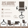 thumbnail image 7 of MELLCOM Swivel Outdoor Chairs Set of 2, High Back Padded Textilene Patio Dining Chairs with Metal Frame, All-Weather Outdoor Furniture Rocker, Brown, 7 of 7