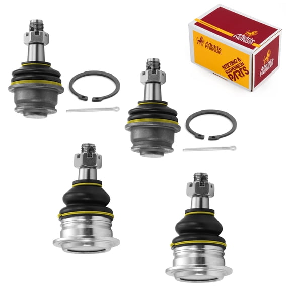 Metrix Premium Chassis Parts - 4 PC Front Lower & Upper Ball Joint Kit Fits 03-09 Lexus GX470, 10-22 Lexus GX460, 07-14 Toyota FJ Cruiser, 03-22 4Runner, Replacement K500017, K500018, Made in Europe