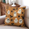 thumbnail image 3 of Halloween Throw Pillow Cases Happy Halloween Ghost Boo Spooky Pillow Cases Sofa Bed Throw Cushion Cover for Home Office Halloween Decor,20x20 Inch (2Pcs), 3 of 6