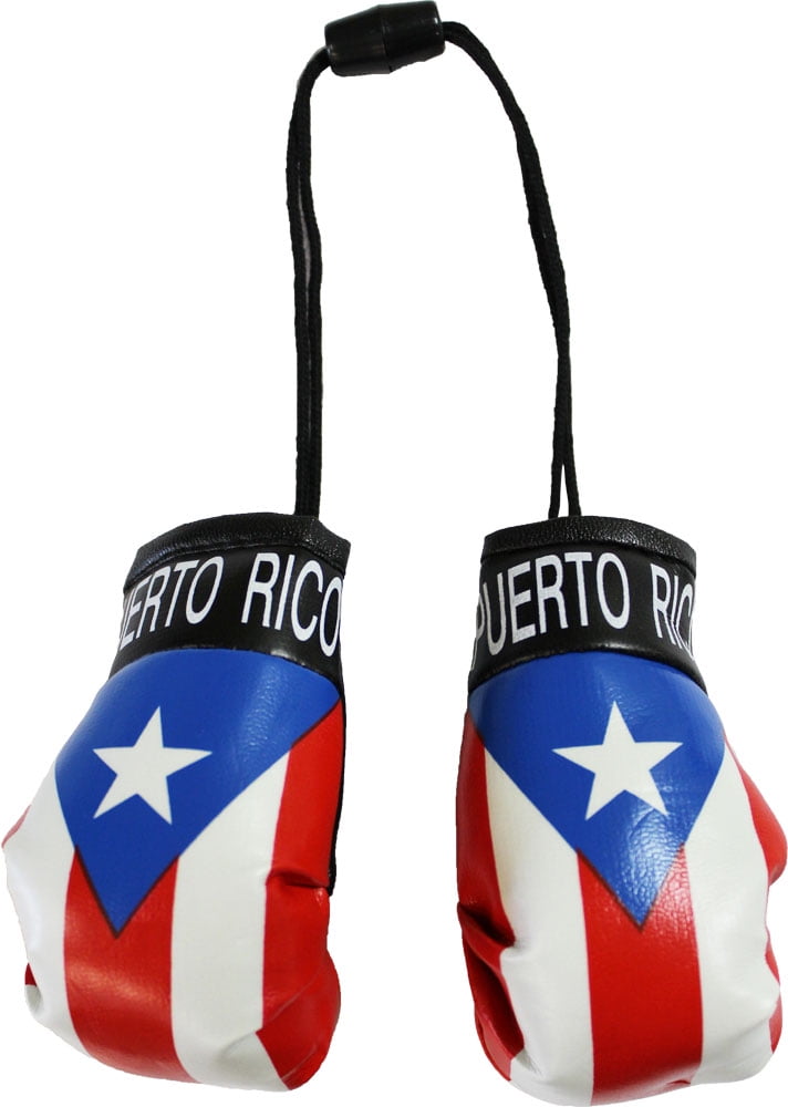 LOT OF 12 PUERTO RICO RICAN FLAG HANGING MINI BOXING GLOVES SOUVENIRS  WHOLESALE 