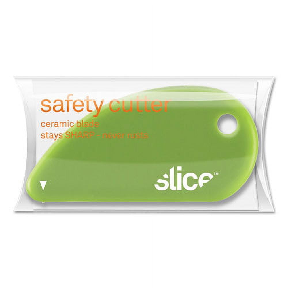 "Safety Cutters, Fixed, Non Replaceable Micro Safety Blade, Ceramic, Green | Bundle of 2 Each"