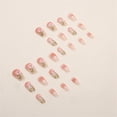 thumbnail image 6 of Fofosbeauty 24pcs Press on False Nails Tips, Square Fake Nails, Square Powder Blusher Flowers, 6 of 7