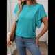 thumbnail image 5 of Camisas Formales Informales de Negocios para Mujer, Camisas de Verano, Mangas , Cuello Redondo, Mangas de Hoja de , Trajes 2025 Verde L, 5 of 10