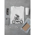 thumbnail image 3 of Smartprints Mens Graphic Tee - Moto Sport Grunge Biker Sketch - Regular Fit 100% Cotton, 3 of 4