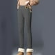 thumbnail image 2 of Mujer de invierno para mujer, informales, de Color sólido, estampados, elásticos, de cintura alta, térmicos, Capris, pantalones de entrenamiento, pantalones térmicos, 2 of 5