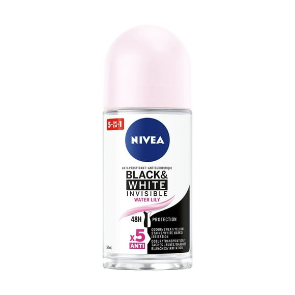 NIVEA Antisudorifique à bille protection 48H Black & White Invisible - Water Lily 50 ml
