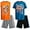 Blue/Black/Orange/Grey, variant on Pro Athlete Boys Short Sets - 4 Piece Graphic Tees and Tank Tops with Matching Athletic Shorts (8-16)
