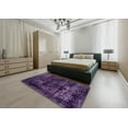 thumbnail image 4 of Ahgly Company Indoor Round Abstract Orchid Purple Persian Area Rugs, 8' Round, 4 of 6