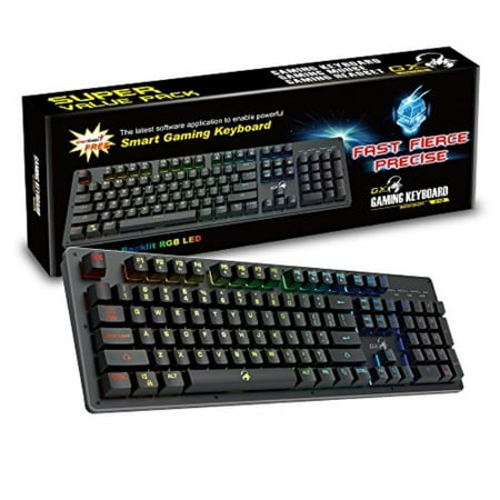 GX Gaming Scorpion K10 LED/RGB Backlit USB Wired Gaming Keyboard, (Best Os For Gaming Windows 7 Or Windows 8)