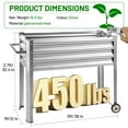 thumbnail image 6 of Land Guard Mobile Galvanized Raised Garden Bed with Legs & Wheels, 36''×12''×35'' Large Metal Elevated Raised Planter Box for Backyard, Patio, Balcony, 400lb Capacity(Sliver), 6 of 6