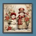 thumbnail image 3 of Pintura de diamante 5D DIY, taladro redondo completo, Kit de muñeco de nieve de Navidad, decoración del hogar, 30x30cm, 3 of 9