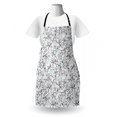 thumbnail image 3 of Floral Apron, Damask Antique Baroque Curls Classic Old Fashioned Royal Revival, Unisex Kitchen Bib with Adjustable Neck for Cooking Gardening, Adult Size, Grey Pale Blue White, by Ambesonne, 3 of 4