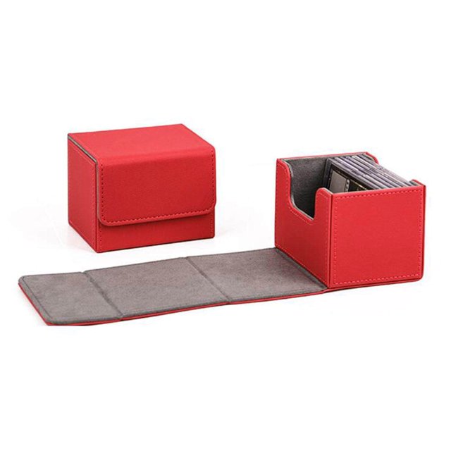 thinsony Card Deck Box Storage Holder Organizer W/ Magnet Closure Display TCG Red