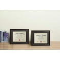 thumbnail image 2 of ELSKER&HOME 8.5x11 Diploma Frame - Classic Cherry Wood Color - 2.0 mm Panels - 8.5x11 Inch With Mat -11x14 Inch Without Mat - For Document/Photo (2 Pack, Matte Black with Gold Rim), 2 of 7