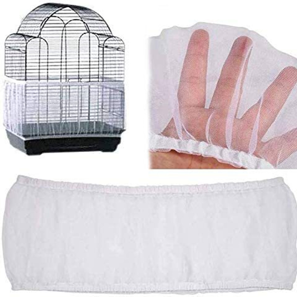 Cover Skirt for Bird Cage Nylon Airy Covers Soft Fabric Mesh For Bird Cages Seed Guard Anti