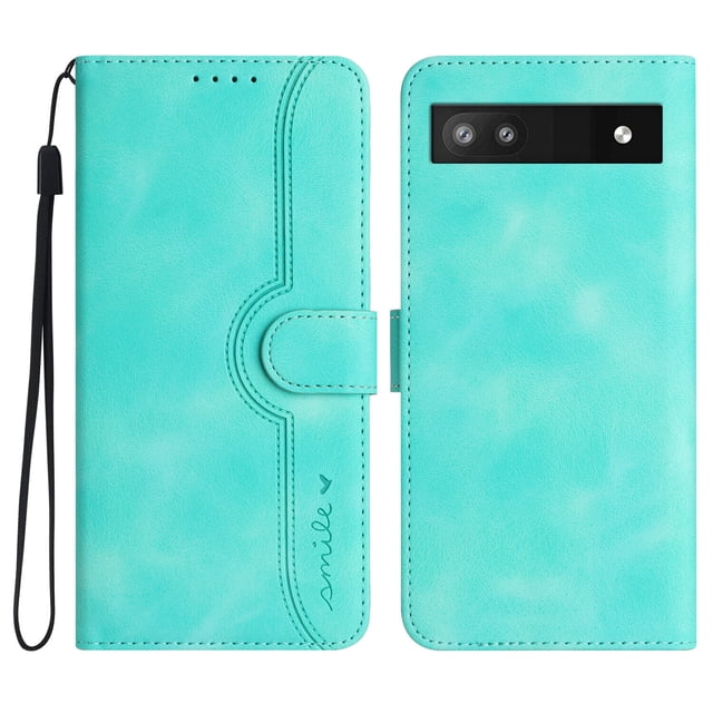 Compatible with Google Pixel 6A Case Premium PU Leather Wallet with Built-in Magnet Cover