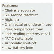 (3 pack) Equate Digital Thermometer – Oral, Rectal, or Underarm, 30-Second Reading