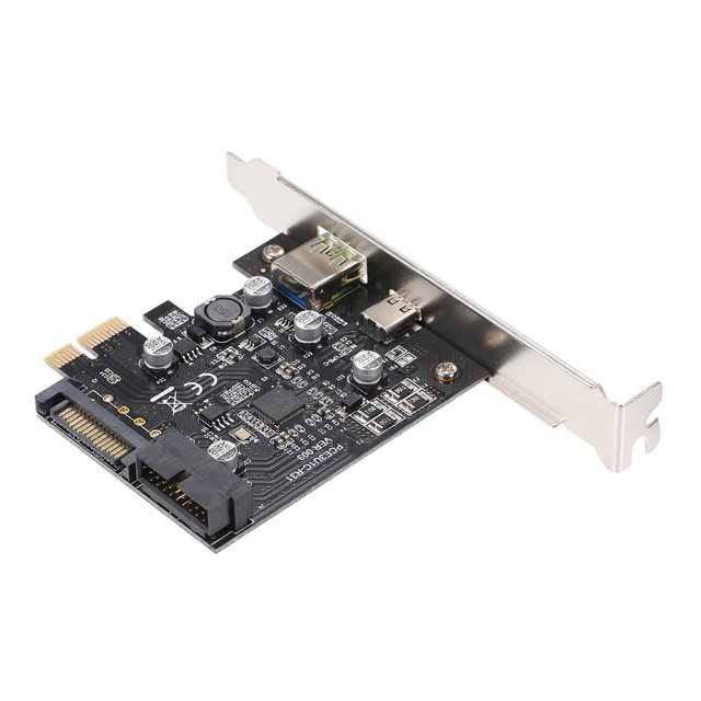 Tarjeta de expansion PCI-e a USB3.1 Tipo-C Tarjeta de expansión PCI-E a USB Carga rápida con tarjeta adaptadora frontal de 19 pines GEN1 5G PCI-express Abanopi Tarjeta de expansion