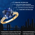 thumbnail image 2 of Gem Stone King 10K Two Tone Gold Blue Created Sapphire and Lab Grown Diamond Engagement Ring for Women | 3.86 Cttw | Round 10MM | Gemstone September Birthstone | Size 5, 2 of 6