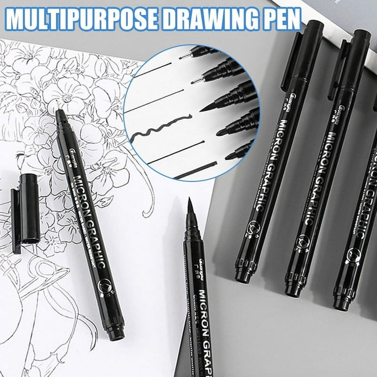 Black Fine Tip Sketch Pen Drawing Line Comic Anime Art Waterproof Painting  Pen New