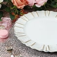thumbnail image 4 of BalsaCircle 6 White Gold 13" Acrylic Wooden Textured Round Scalloped Trim Plastic Charger Plates, 4 of 7