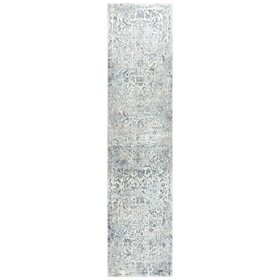 Alora Decor Glamour 2'7" x 9'6" Vine/Scroll Cream/Gray/Rust/Blue Area Rug