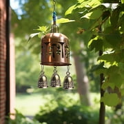 4 Pcs Retro Pattern Bells Small Vintage Brass Hanging Bells