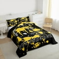 thumbnail image 3 of Manfei American Football Bedding Comforter Set 2pcs for Kids Teens, Rugby Helmet Twin Comforter Sets, Black Yellow Graffiti Splash Bedding Set, Microfiber Bedroom Decor, 3 of 8