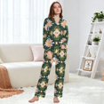 thumbnail image 6 of FORMRS Womens Pajama Set Long Sleeve Top and Pants with Pockets Soft Comfy Lounge Sleepwear, Sizes S-2XL, Pink Geometric Flowers, 6 of 7
